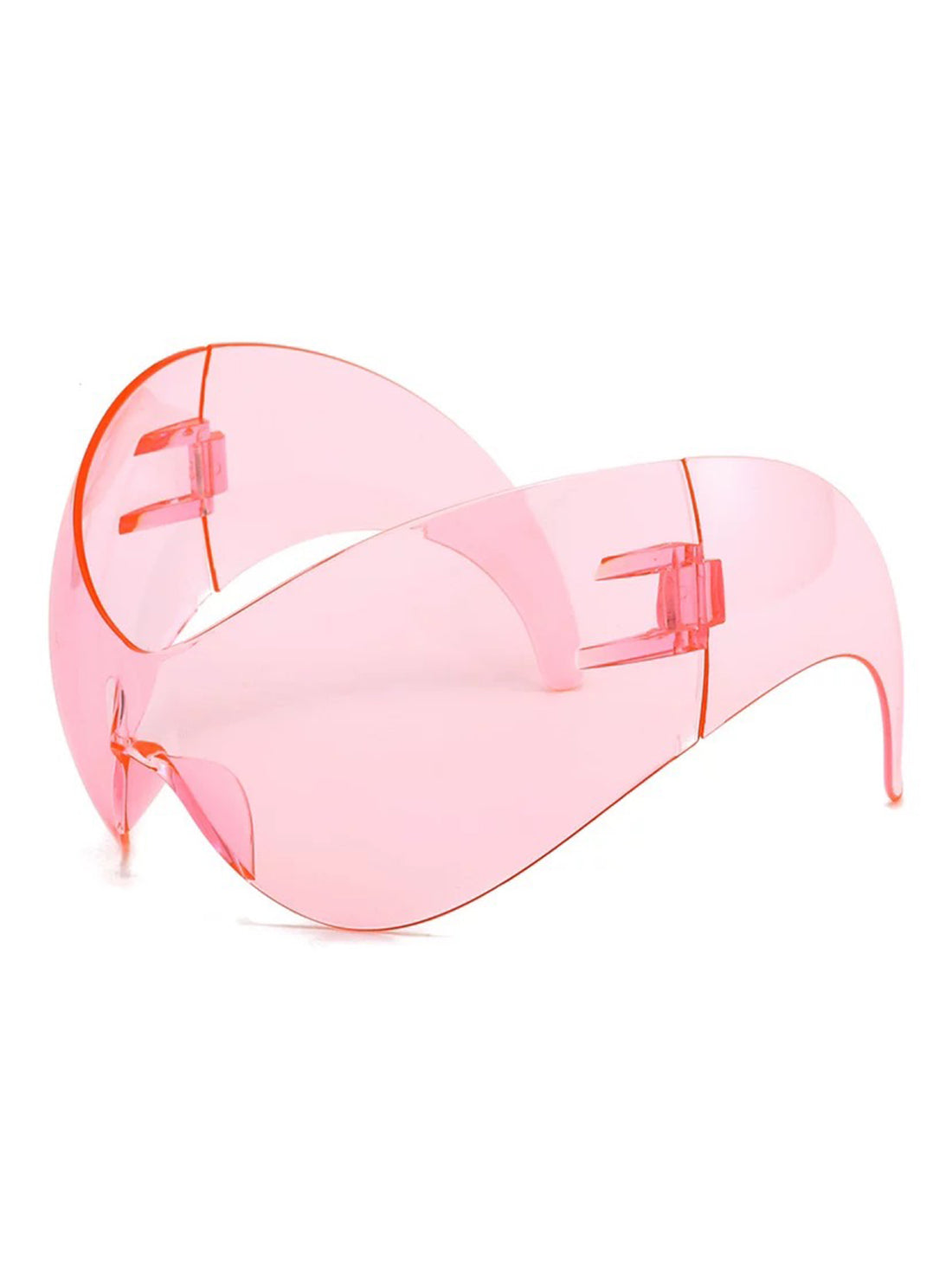 Brick Lane Y2K Frameless Wrap Around Sunglasses - Pink