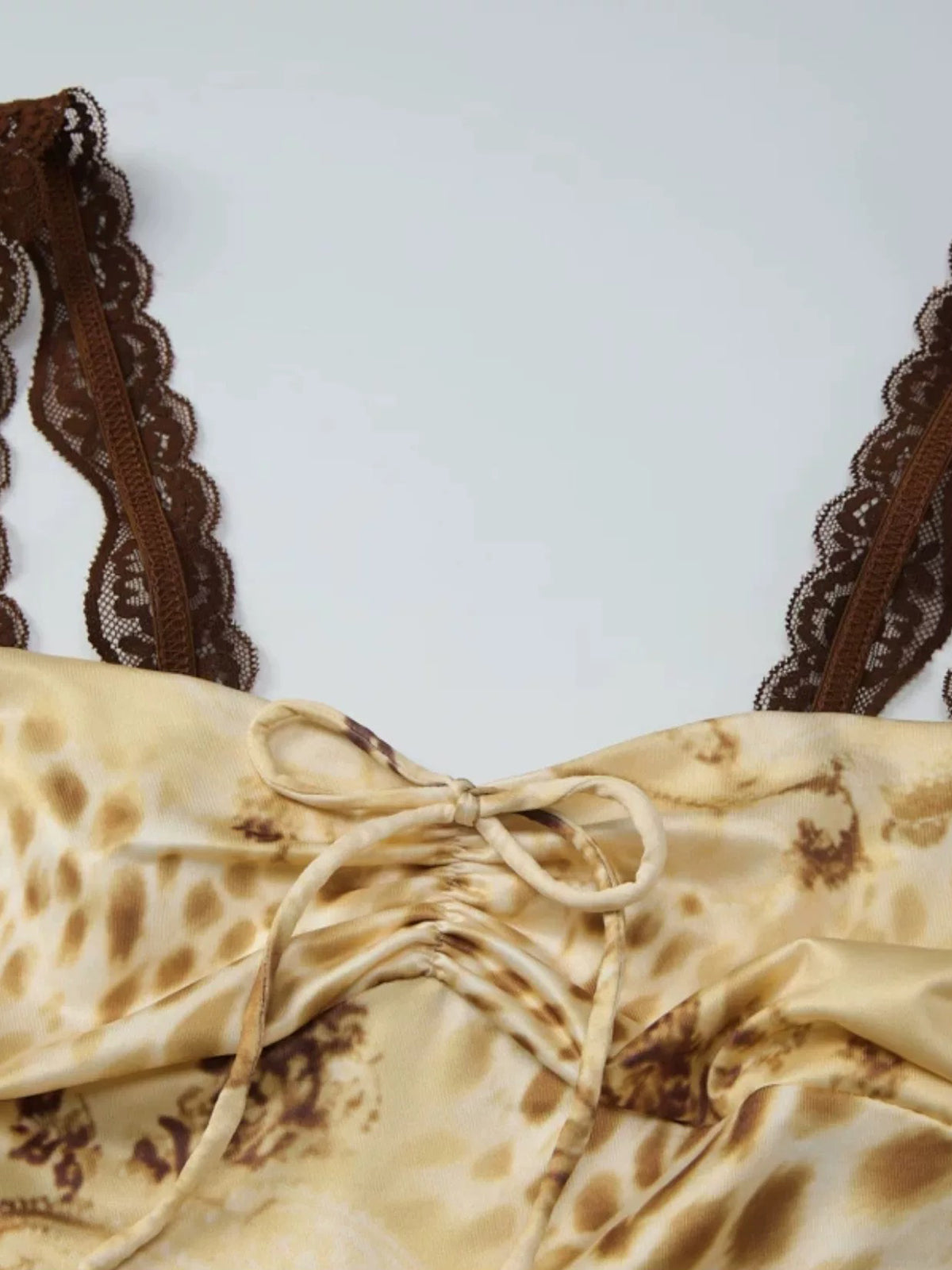 Brick Lane Skimming-fit Lace Leopard Print Dress - Brown
