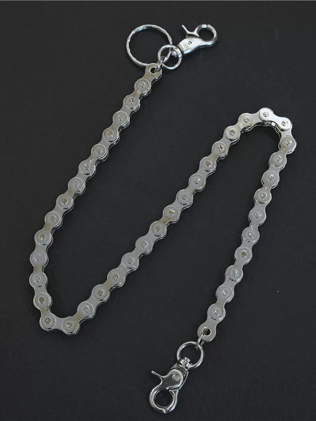 Brick Lane Punk Heavy Metal Pants Wallet Chain - Silver