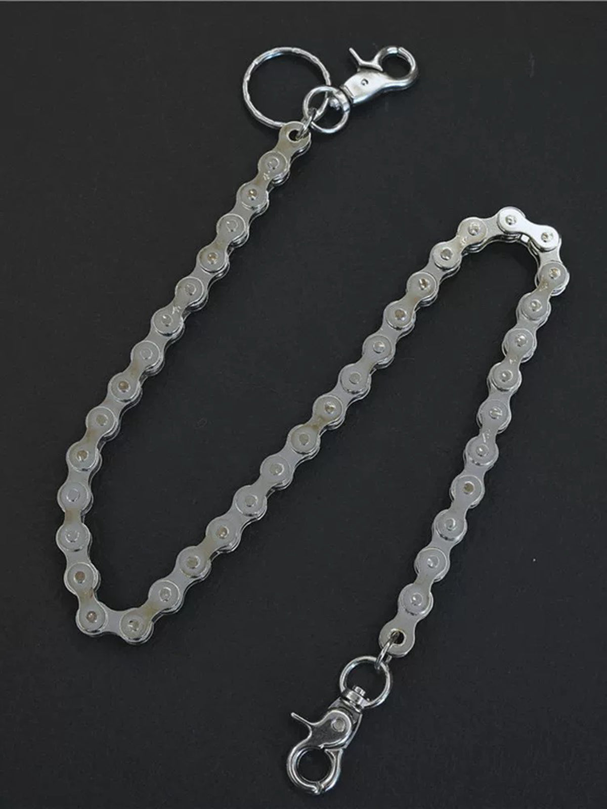 Brick Lane Punk Heavy Metal Pants Wallet Chain - Silver