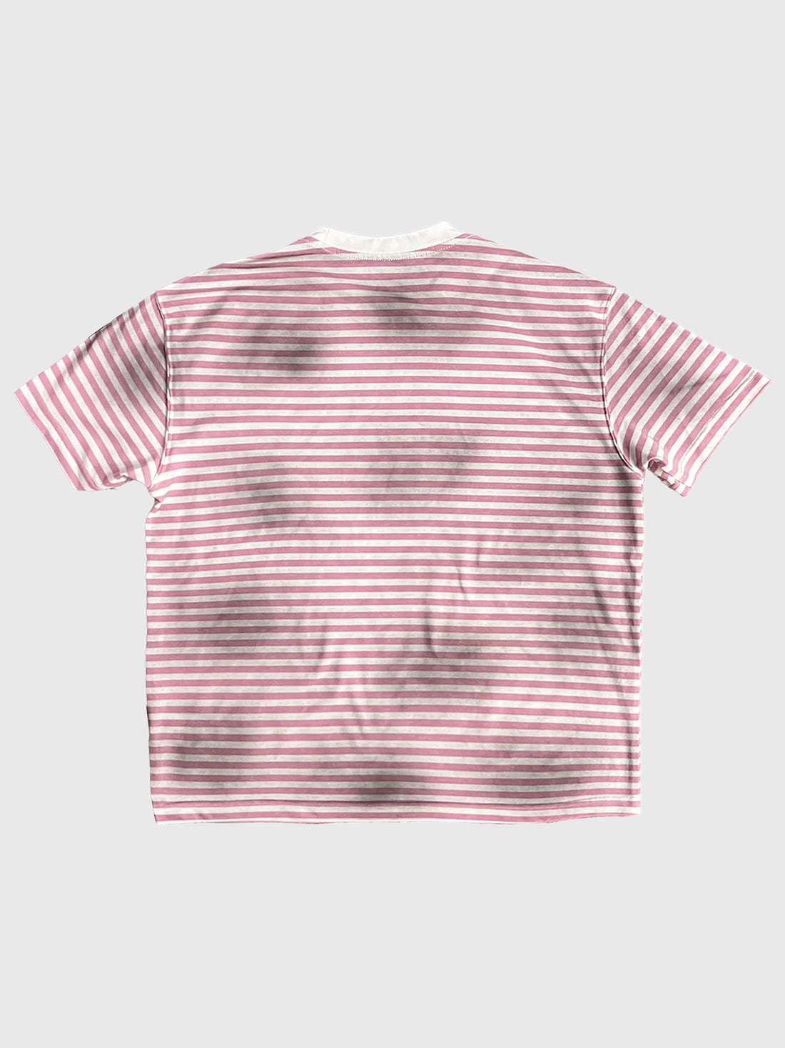 Co-ed Dorm Baggy-fit Striped Graphic Print T-Shirt - Pink