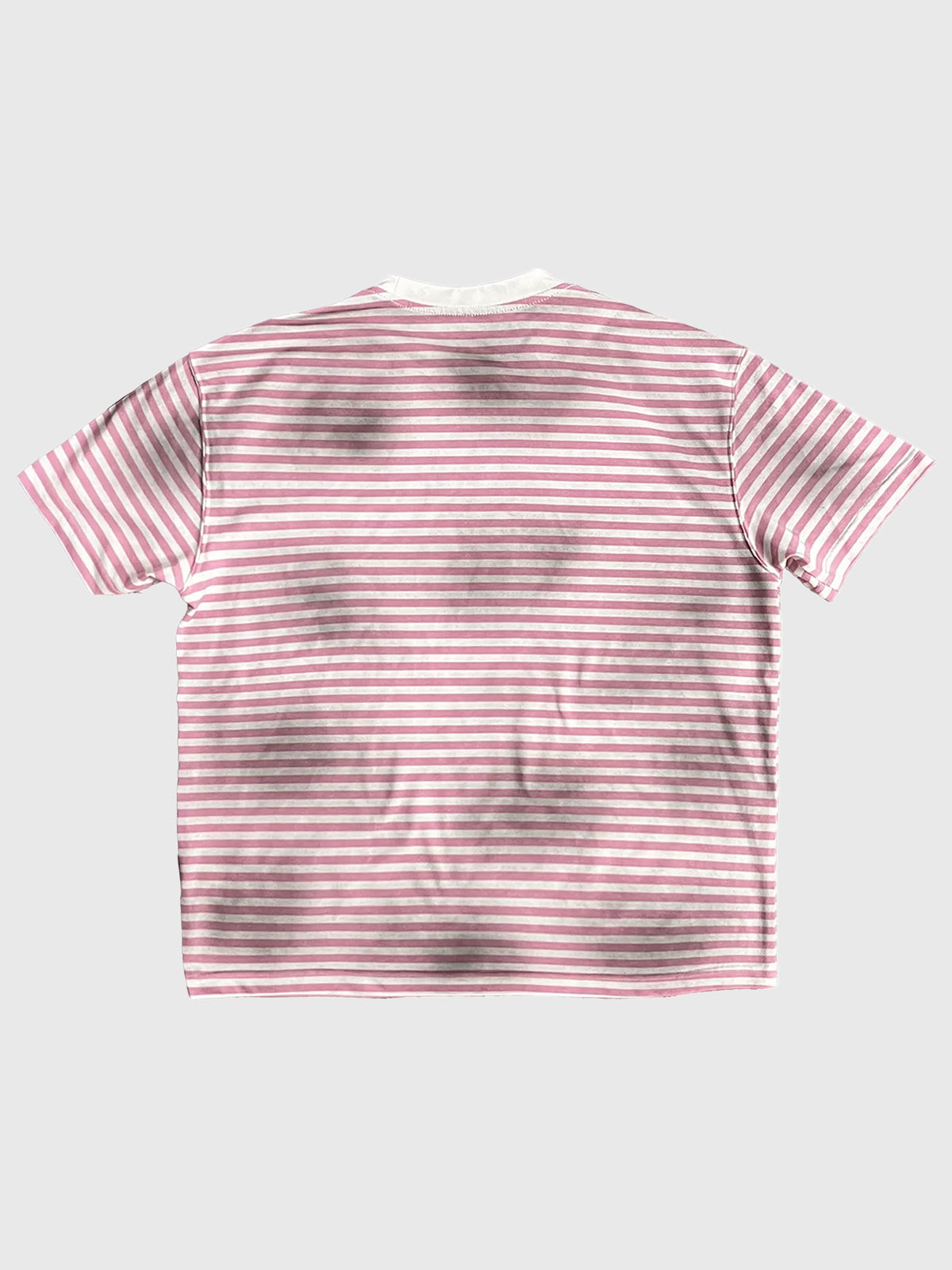 Co-ed Dorm Baggy-fit Striped Graphic Print T-Shirt - Pink