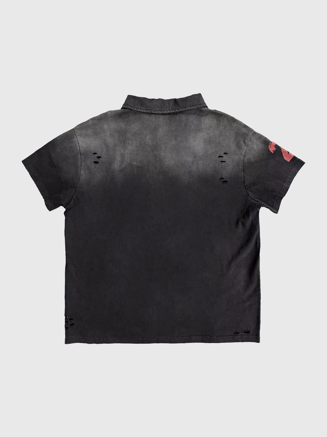 Co-ed Dorm Baggy-fit Graphic Print Polo Shirt - Black
