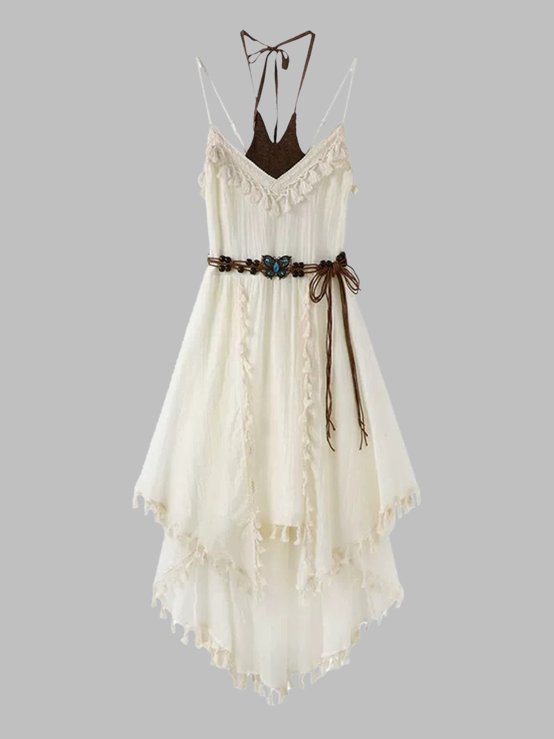 Petal Tower Lace Dress - Cream Ivory