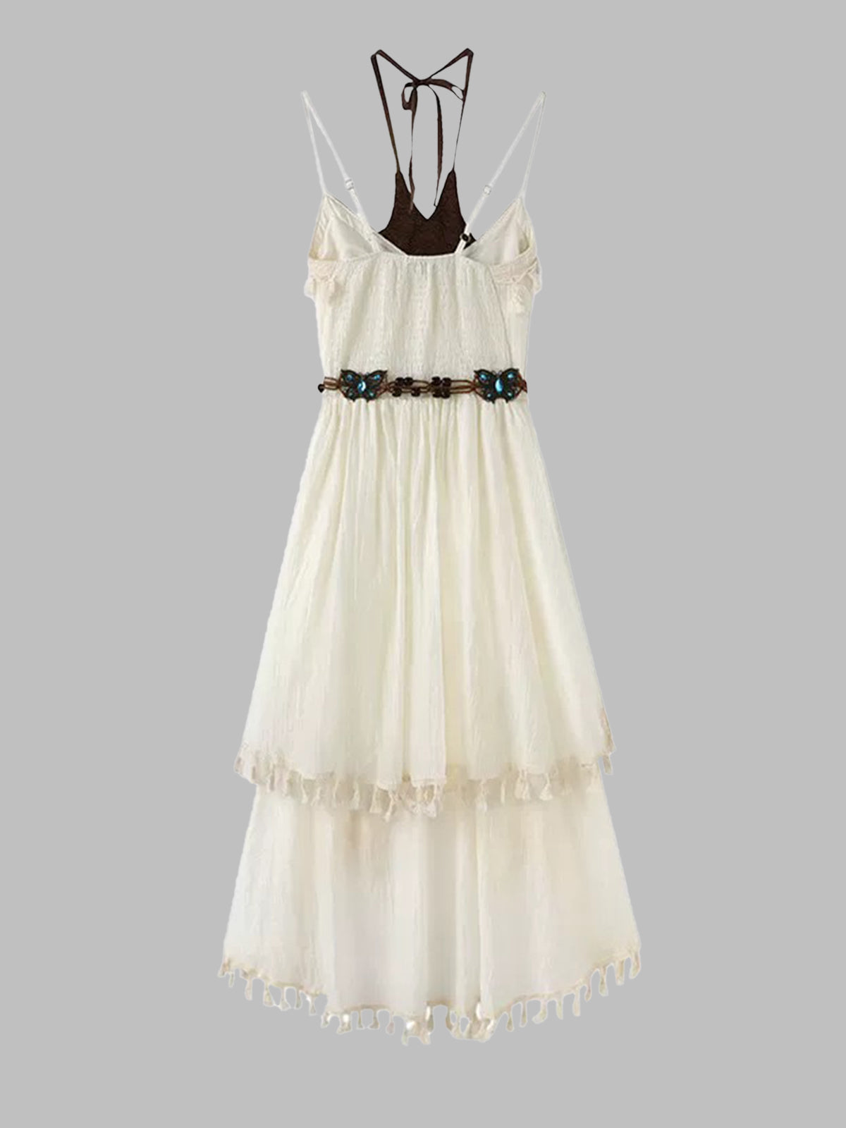 Petal Tower Lace Dress - Cream Ivory