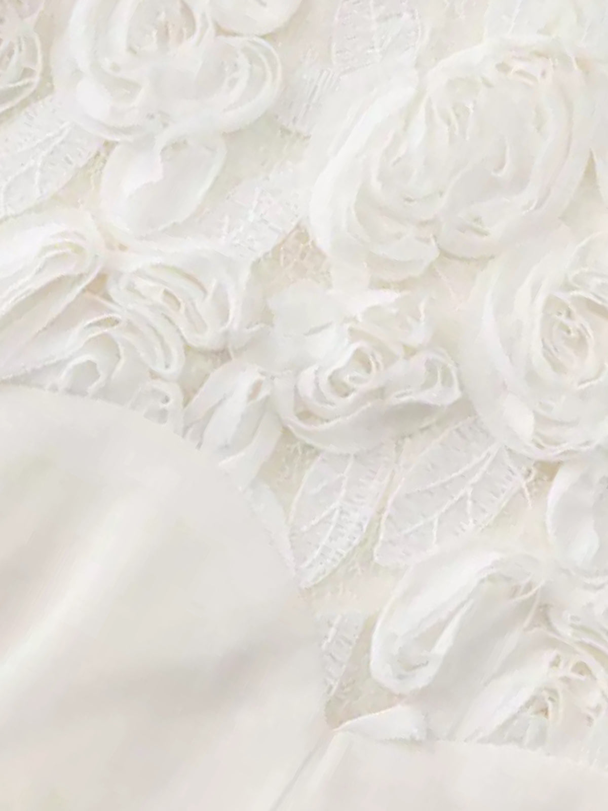 Bloom Frame Lace Dress - Pearl White