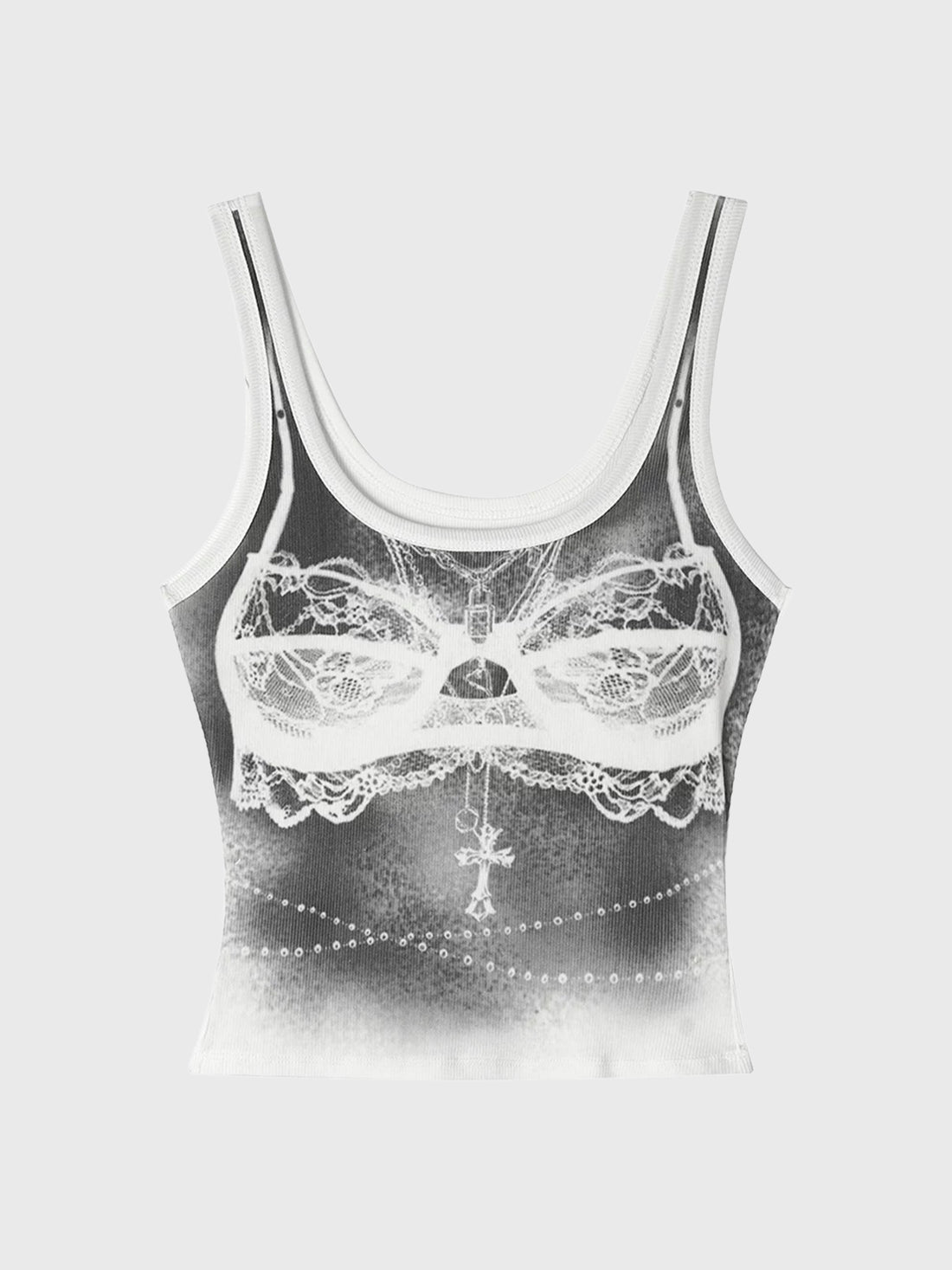 Brick Lane Skimming-fit Graphic Print Cami Top - White