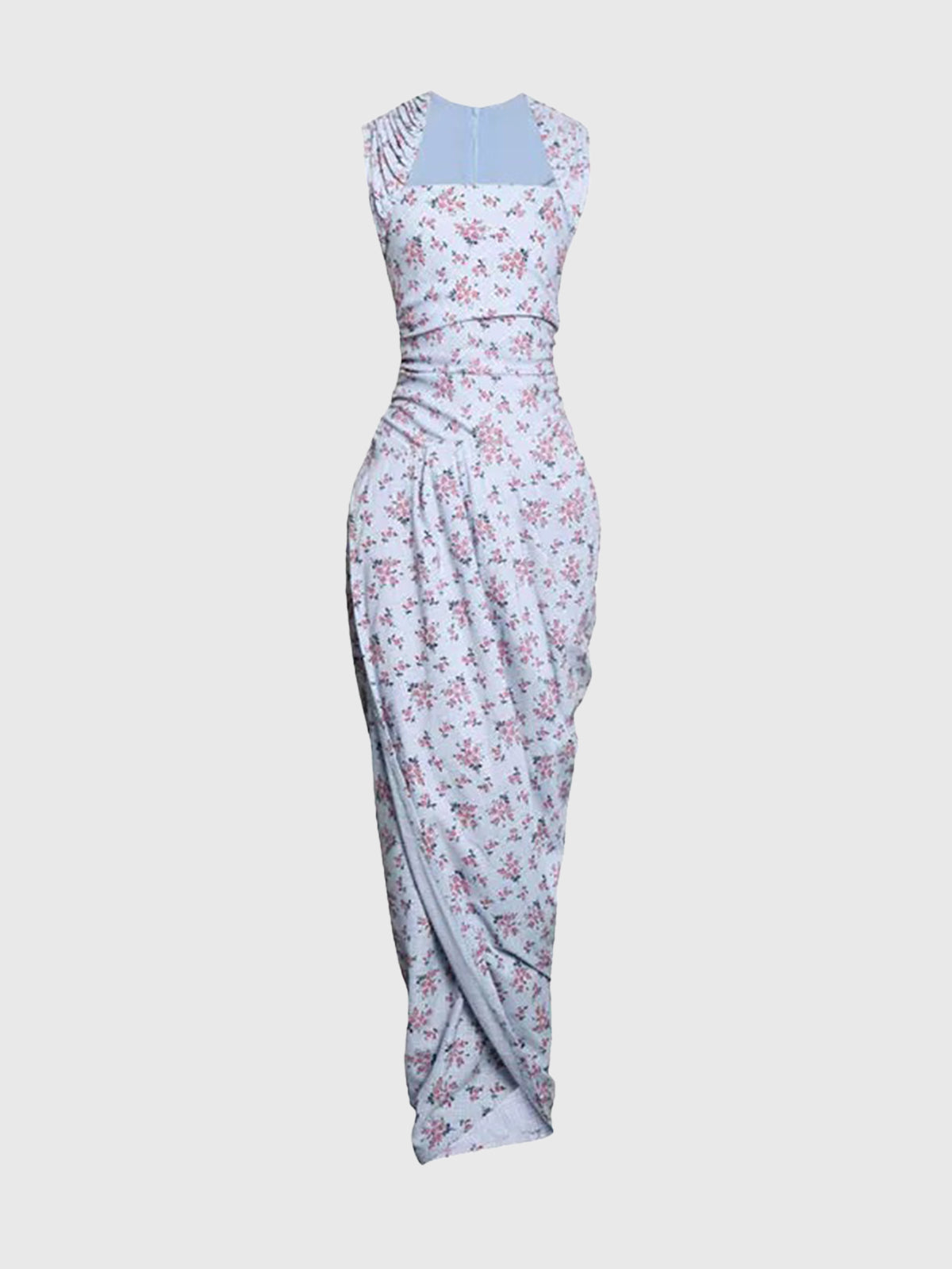 Sky Garden Waist Dress - Powder Blue