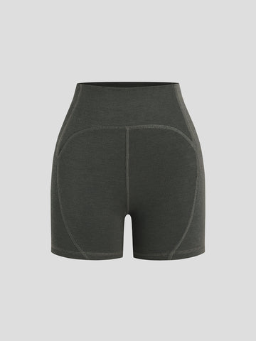 Knit Trail Yoga Shorts - Dark Green