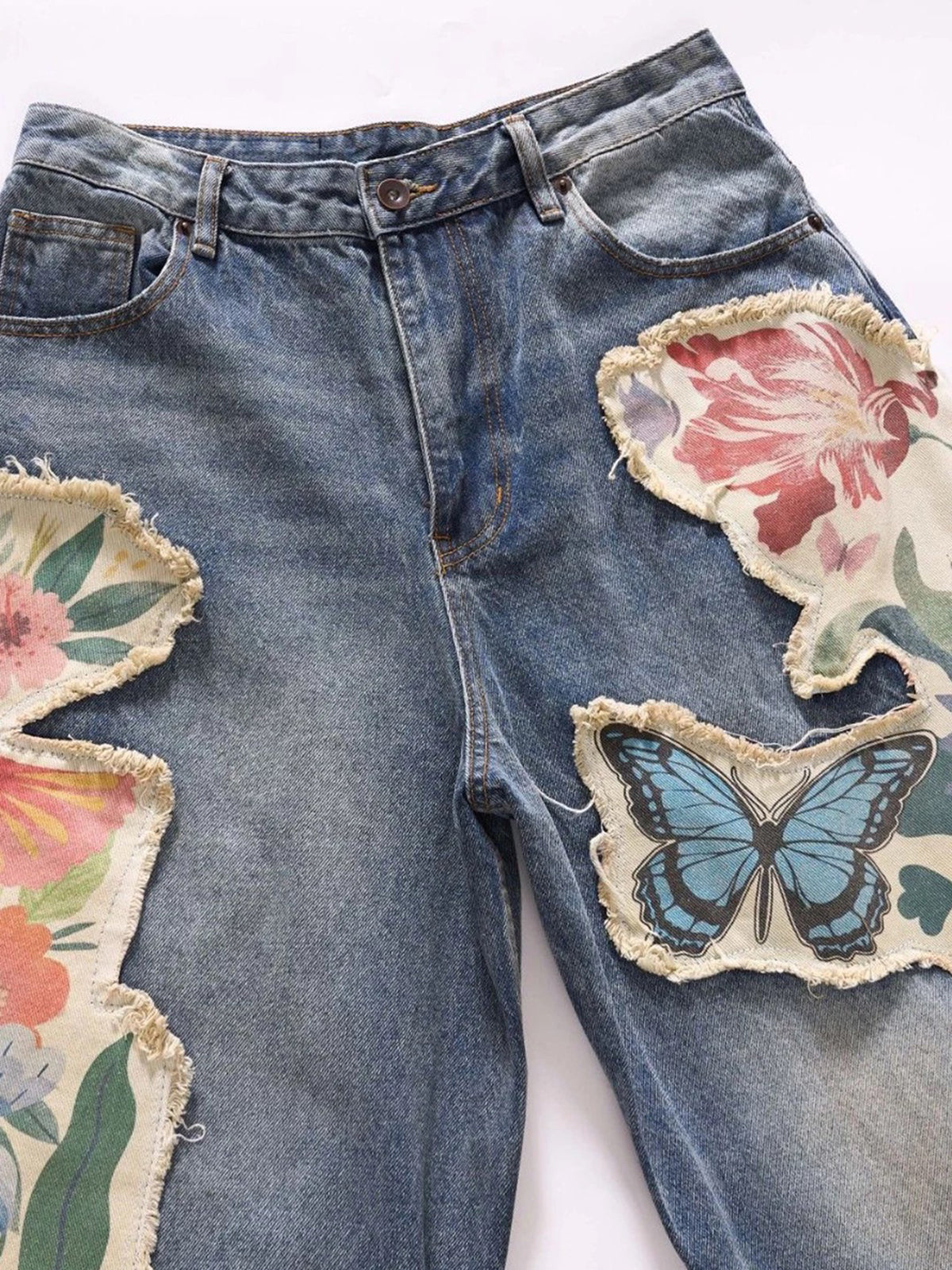 Canvas Garden Straight Jeans - Faded Blue