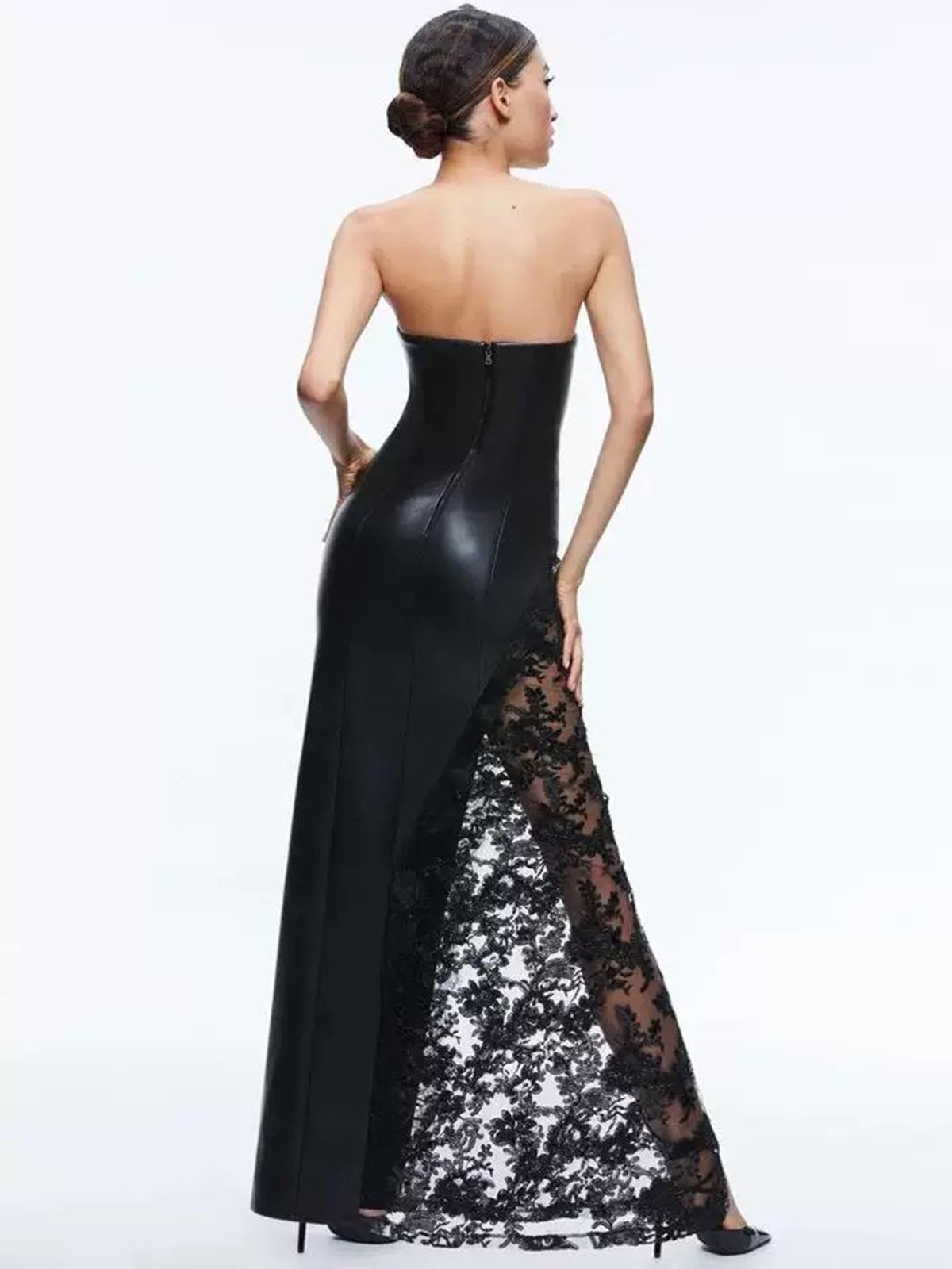 Liquid Night Leather Dress - Jet Black