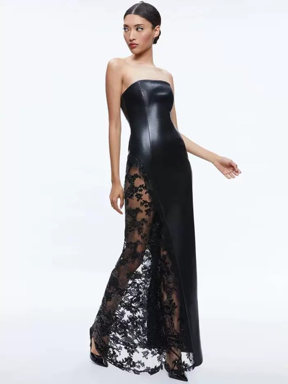 Liquid Night Leather Dress - Jet Black