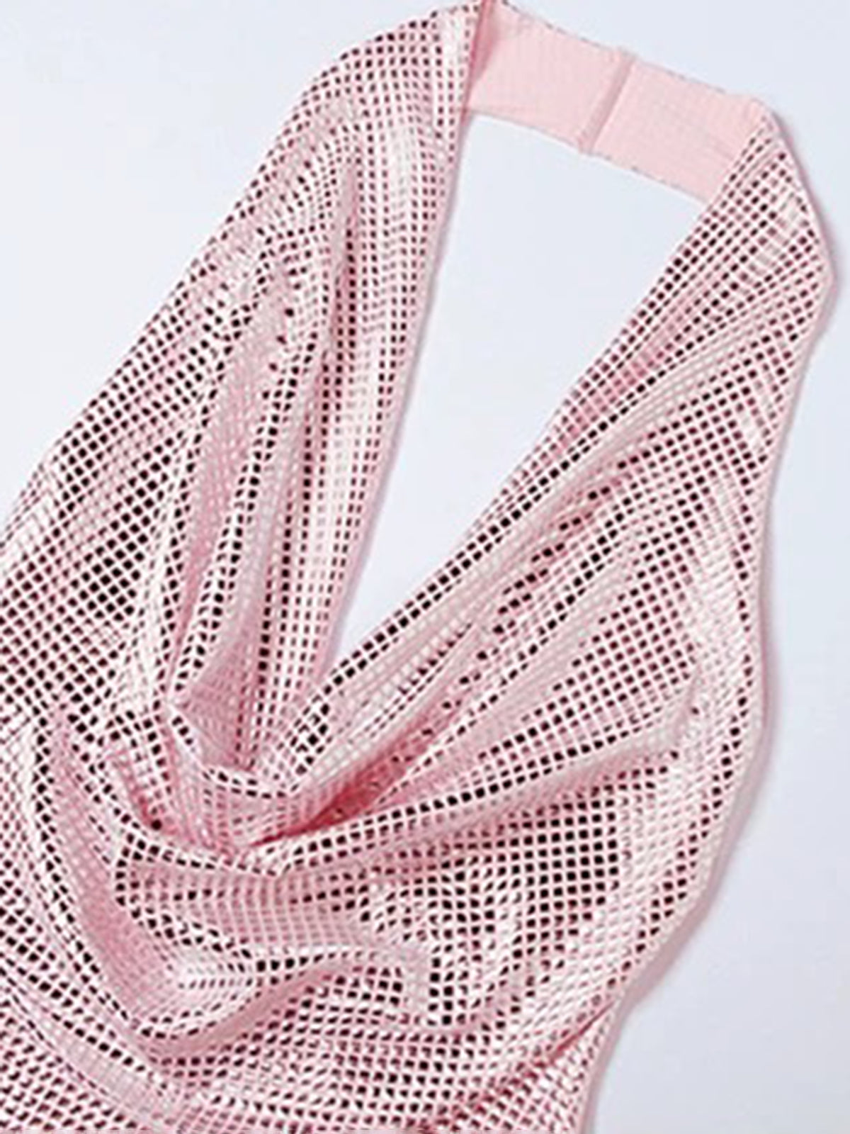 Glitter Pulse Halter Dress - Rose Pink