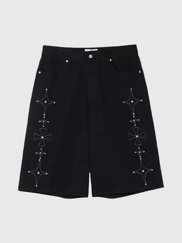 Field Stitch Straight Midi Pants - Jet Black