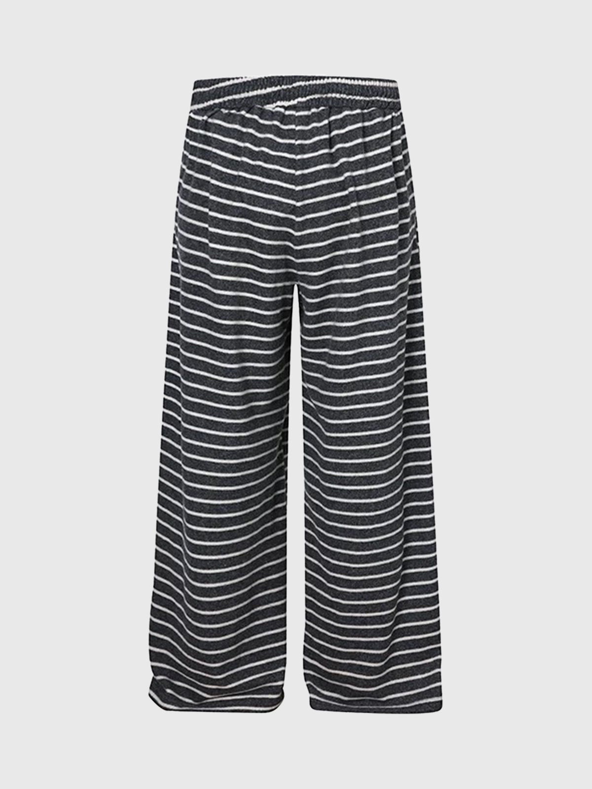 Zebra Wave Straight Midi Pants - Ink White