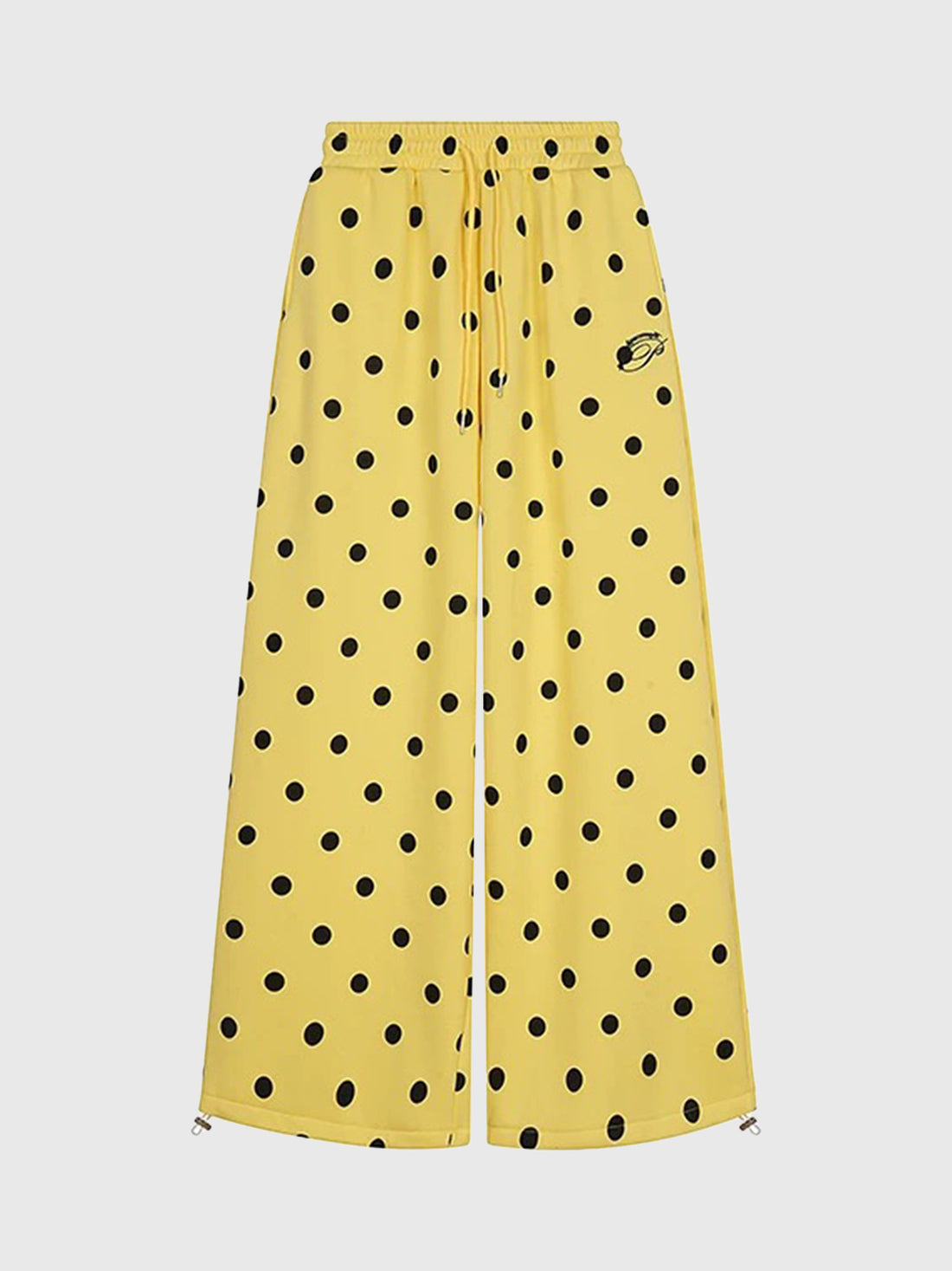 Confetti Dot Barrel Pants - Lemon Yellow