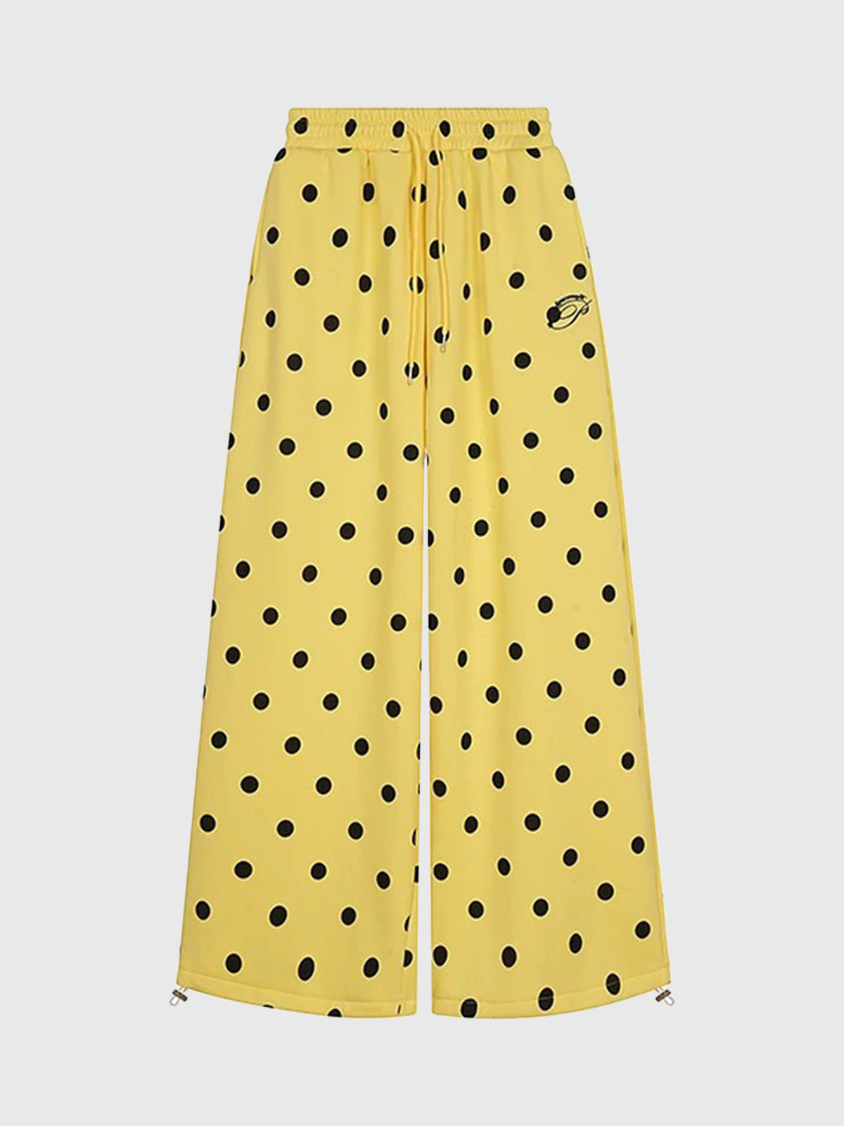 Confetti Dot Barrel Pants - Lemon Yellow