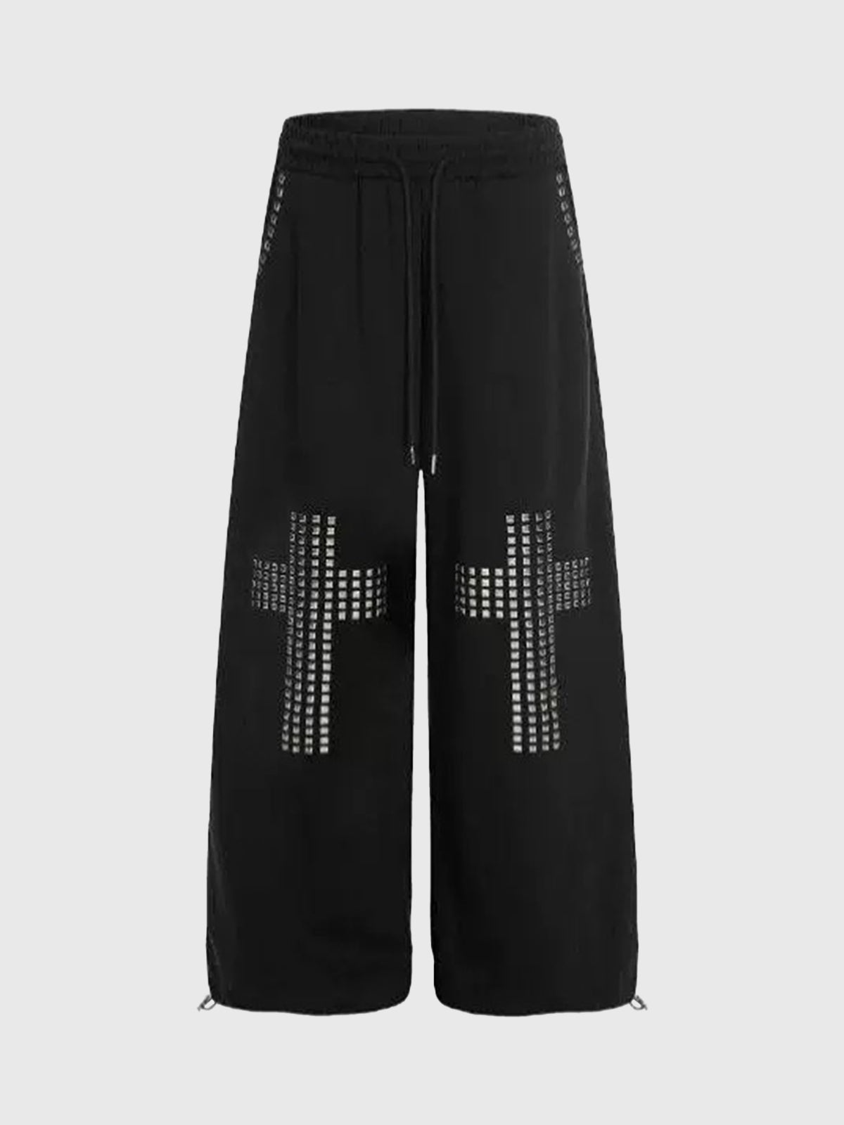 Diamond Cross Barrel Pants - Coal Black