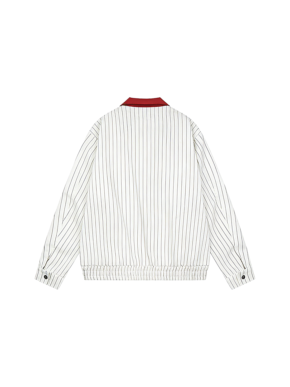 Tidal Stripe Jersey Bomber Jacket - Ivory White