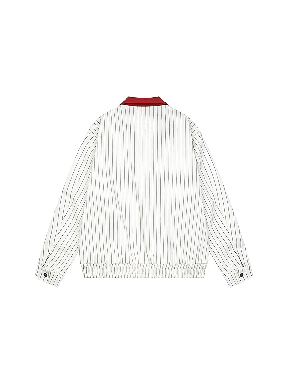 Tidal Stripe Jersey Bomber Jacket - Ivory White
