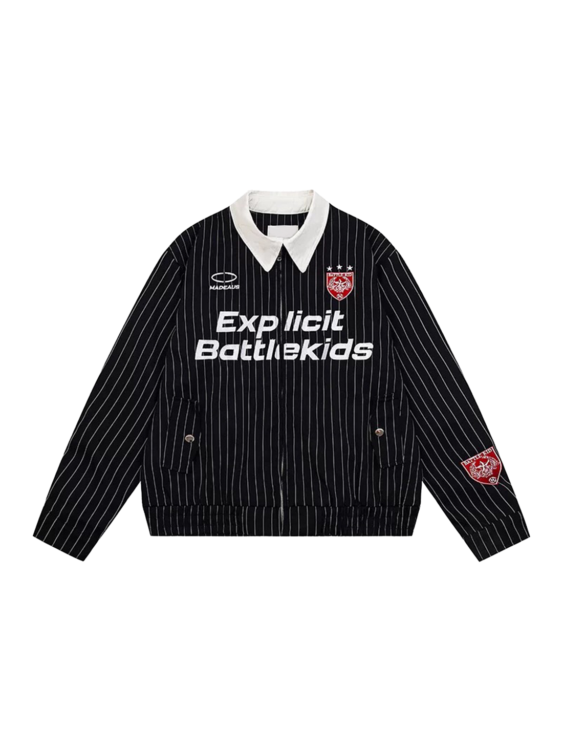 Tidal Stripe Jersey Bomber Jacket - Jet Black