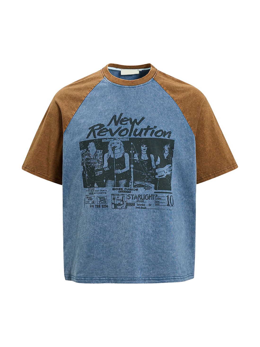 Workshop Print Raglan Tee - Dust Blue