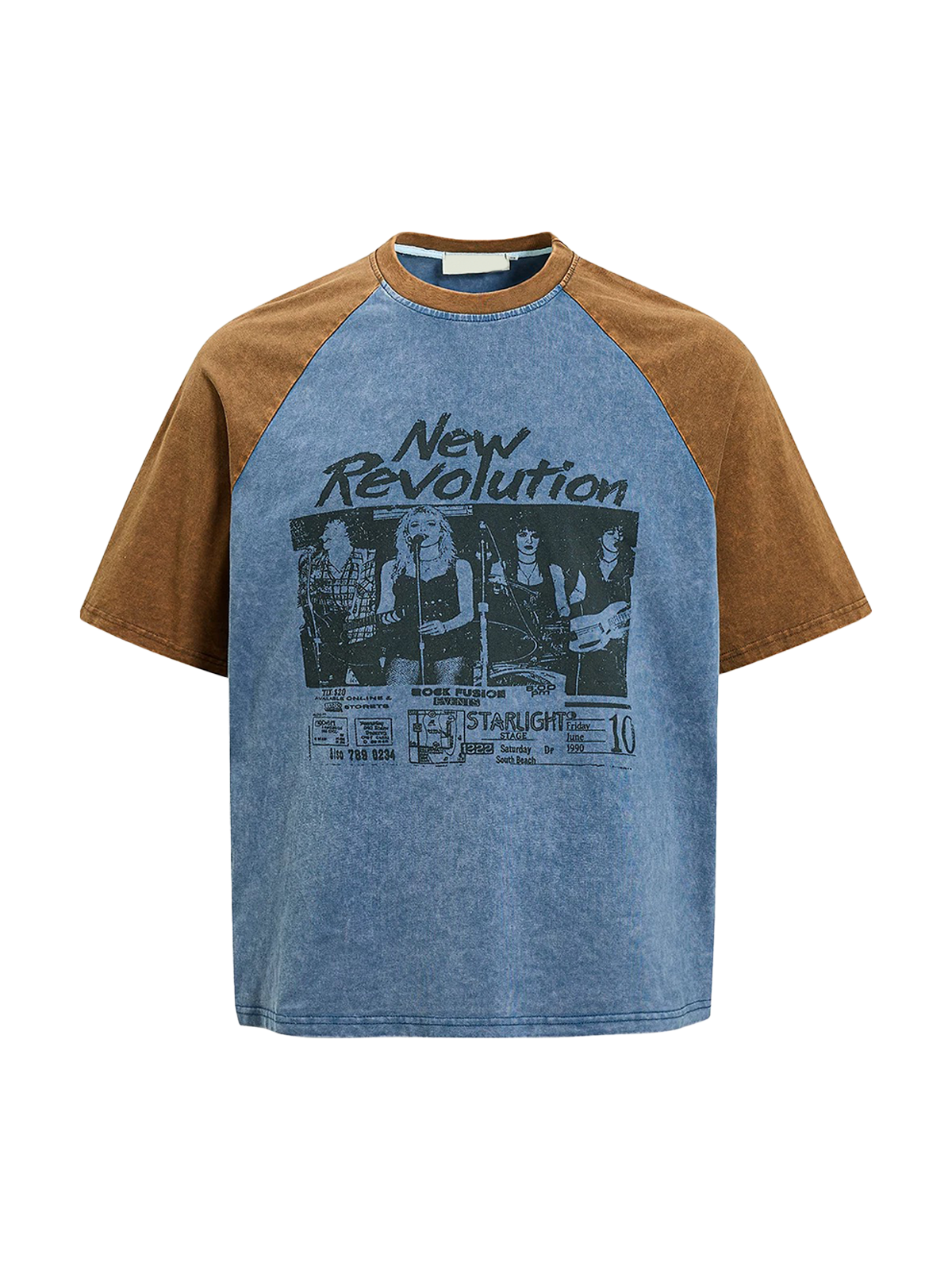 Workshop Print Raglan Tee - Dust Blue