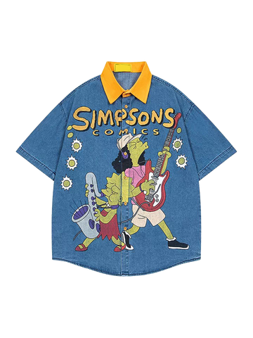 Comic Clash Graphic Shirt - Ocean Blue