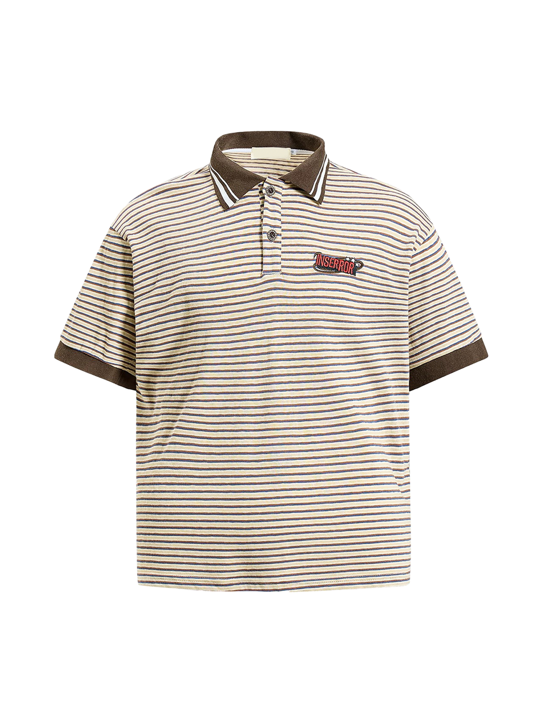 Retro Club Stripe Polo Tee - Cream Beige