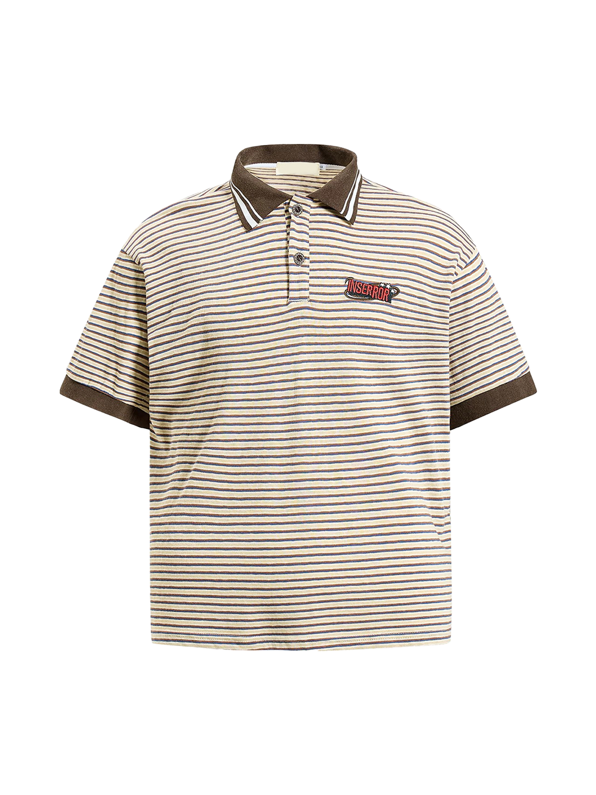 Retro Club Stripe Polo Tee - Cream Beige