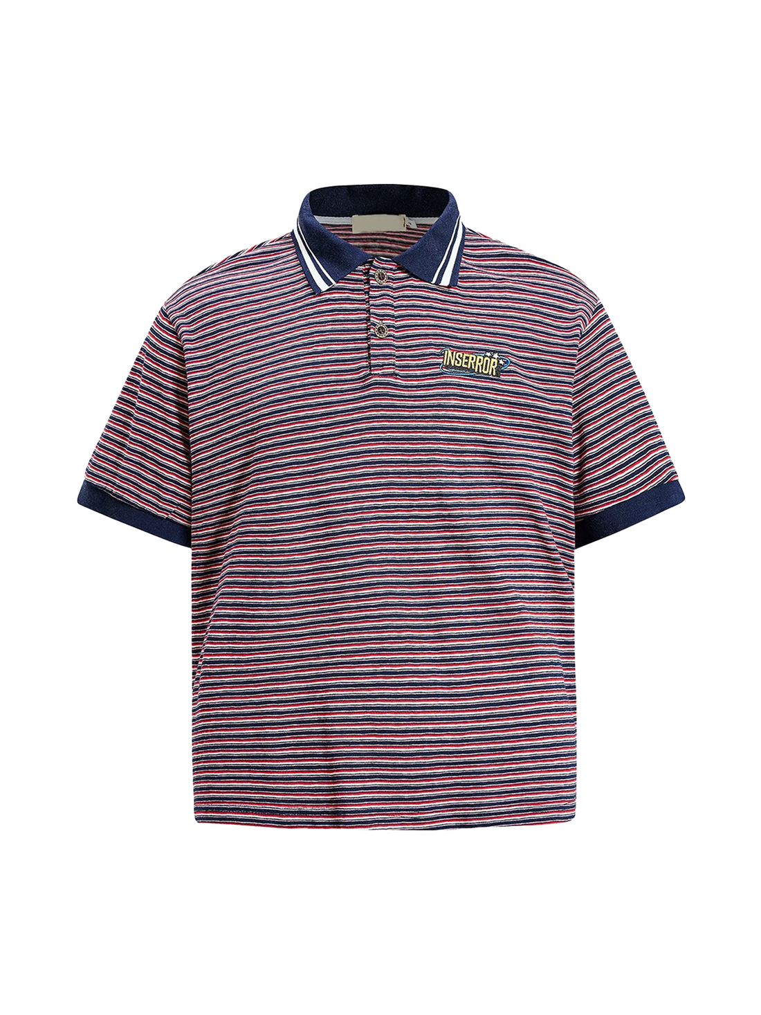 Retro Club Stripe Polo Tee - Berry Red
