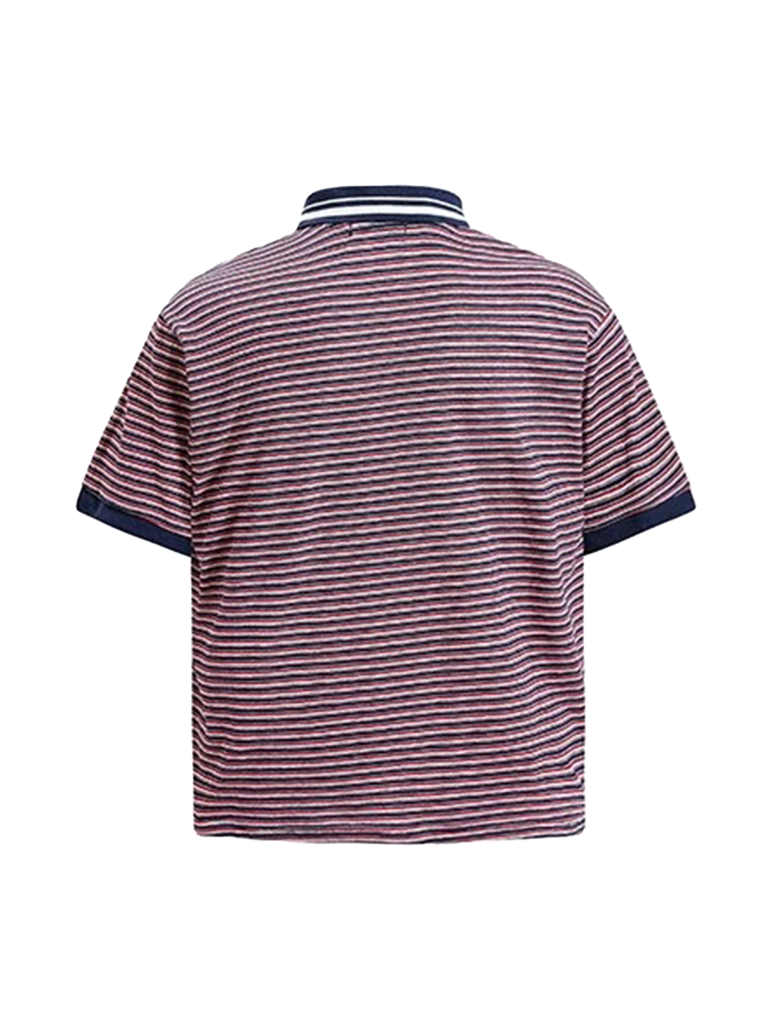 Retro Club Stripe Polo Tee - Berry Red