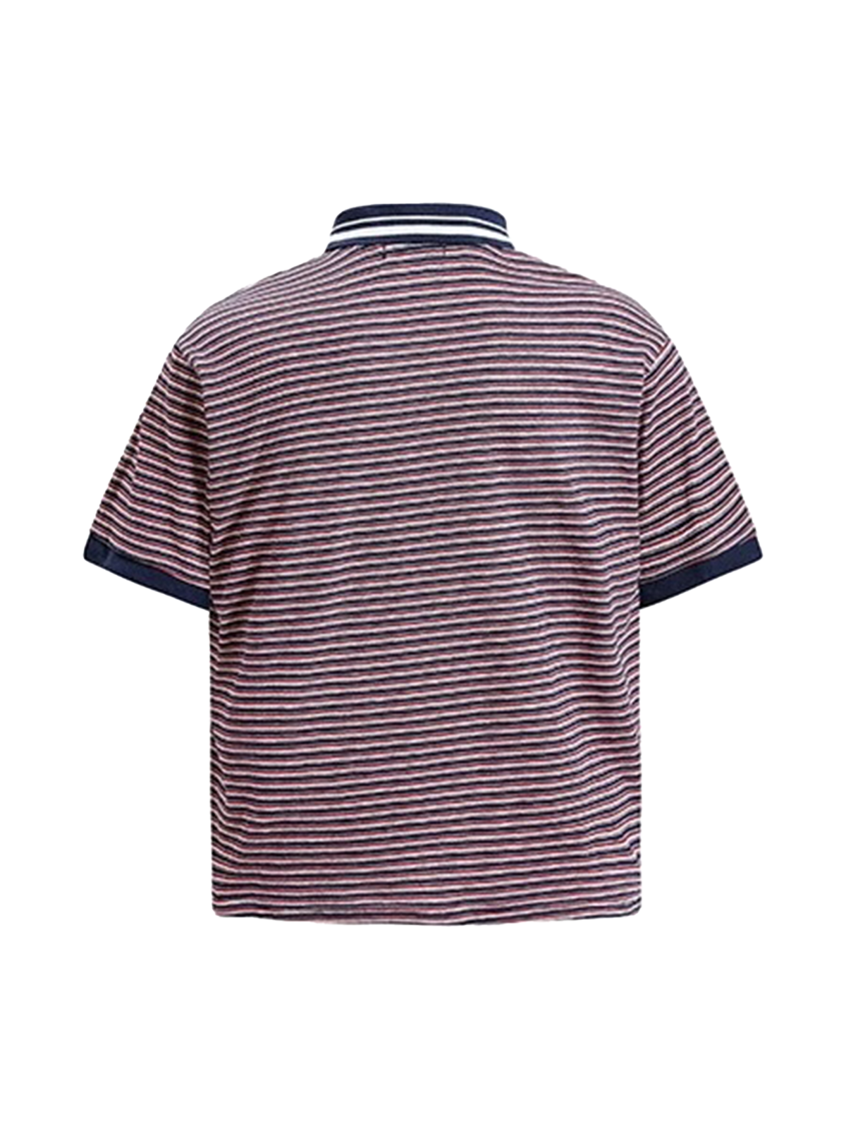 Retro Club Stripe Polo Tee - Berry Red