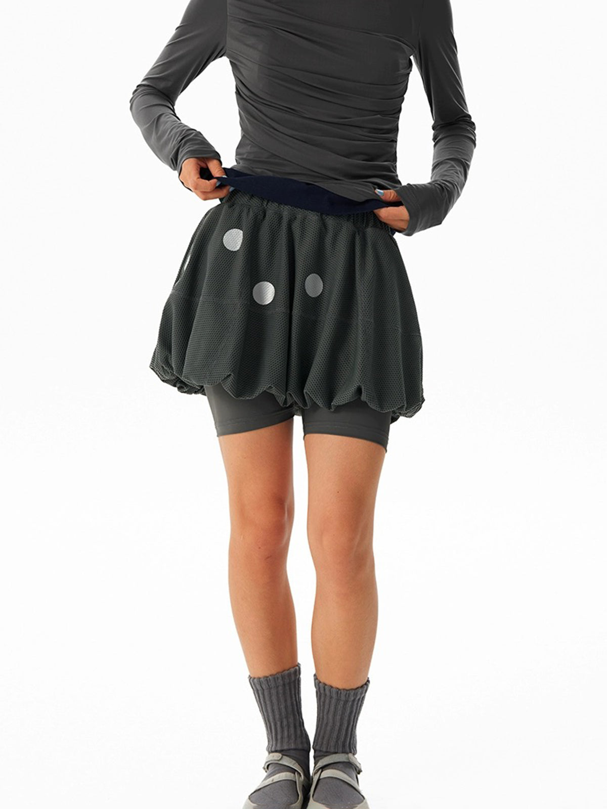 Confetti Dot Tennis Skort - Scholor Grey