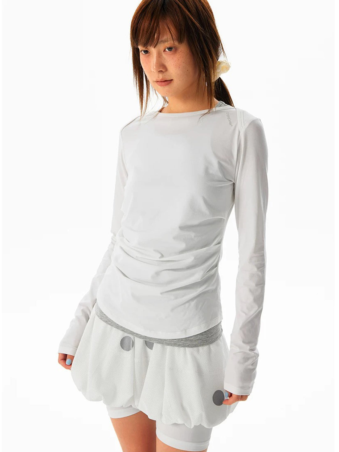 Confetti Dot Tennis Skort - Ivory White