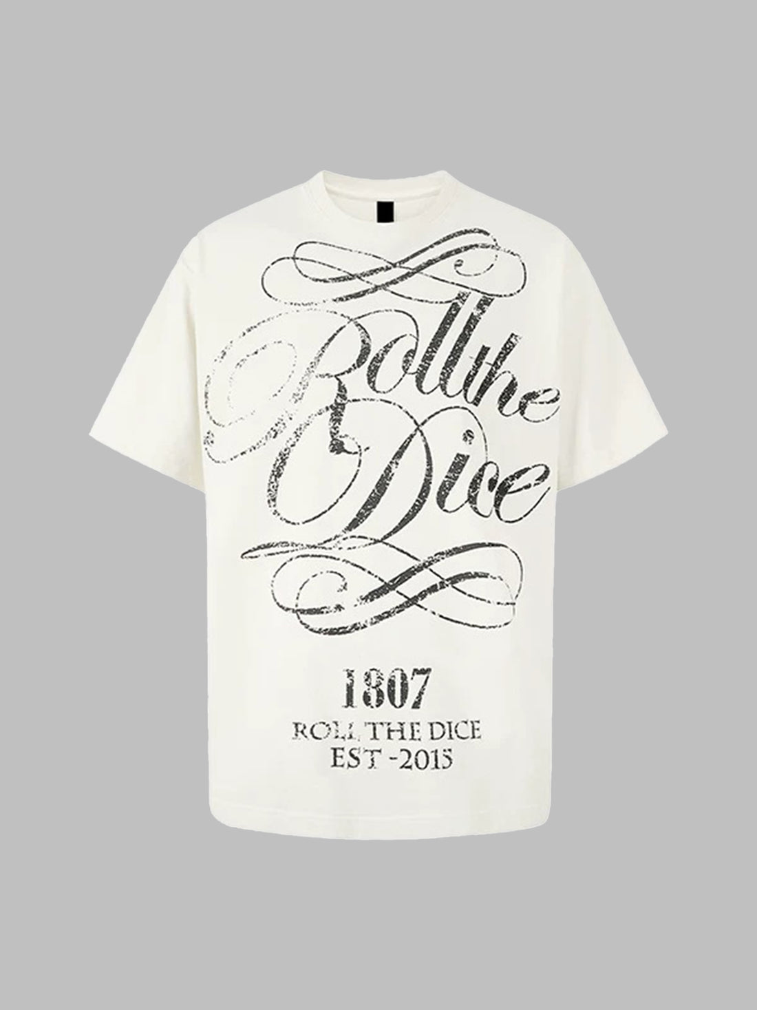 Co-ed Dorm Baggy Roll the Dice Graphic Tee - White