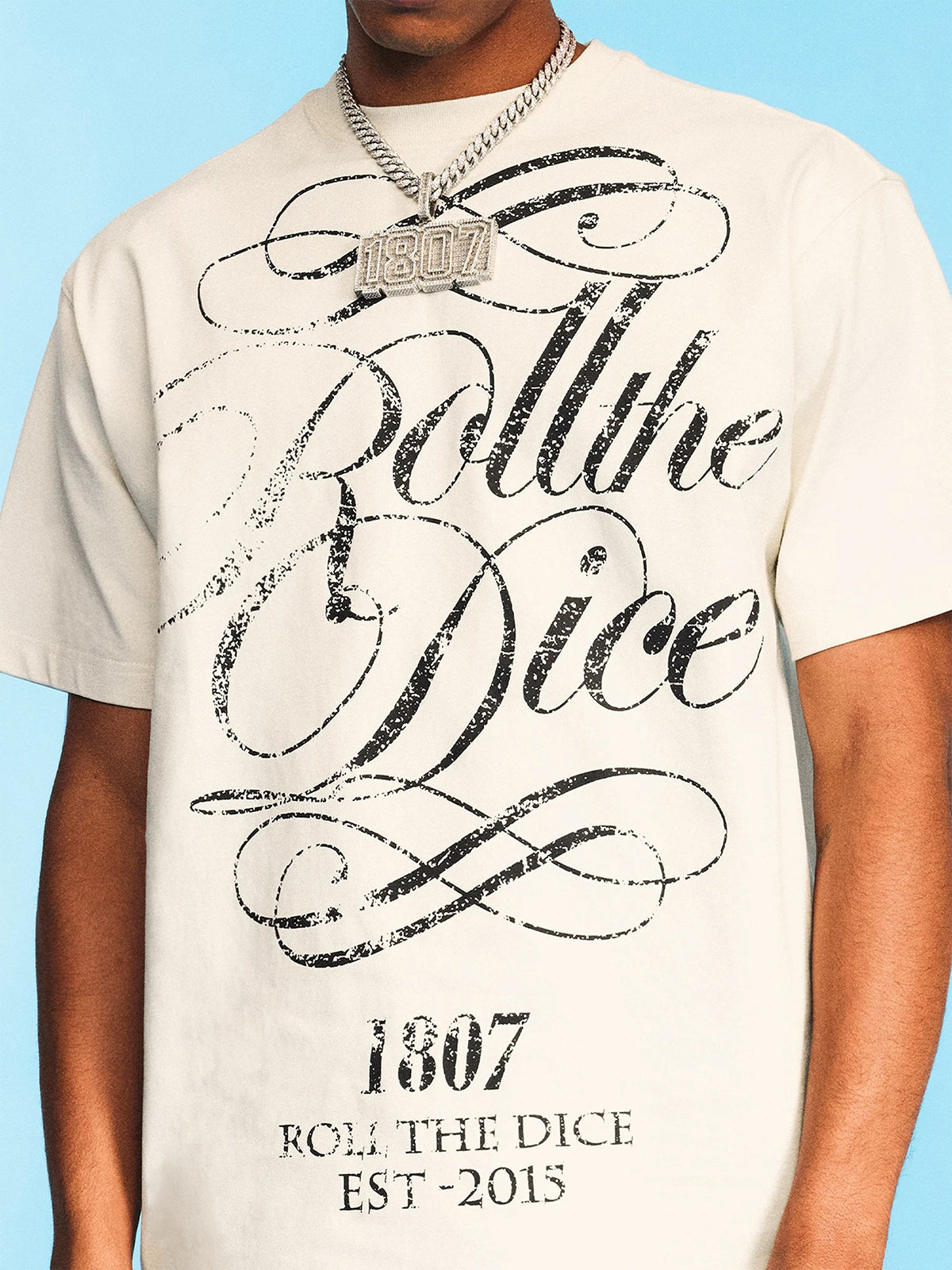 Co-ed Dorm Baggy Roll the Dice Graphic Tee - White