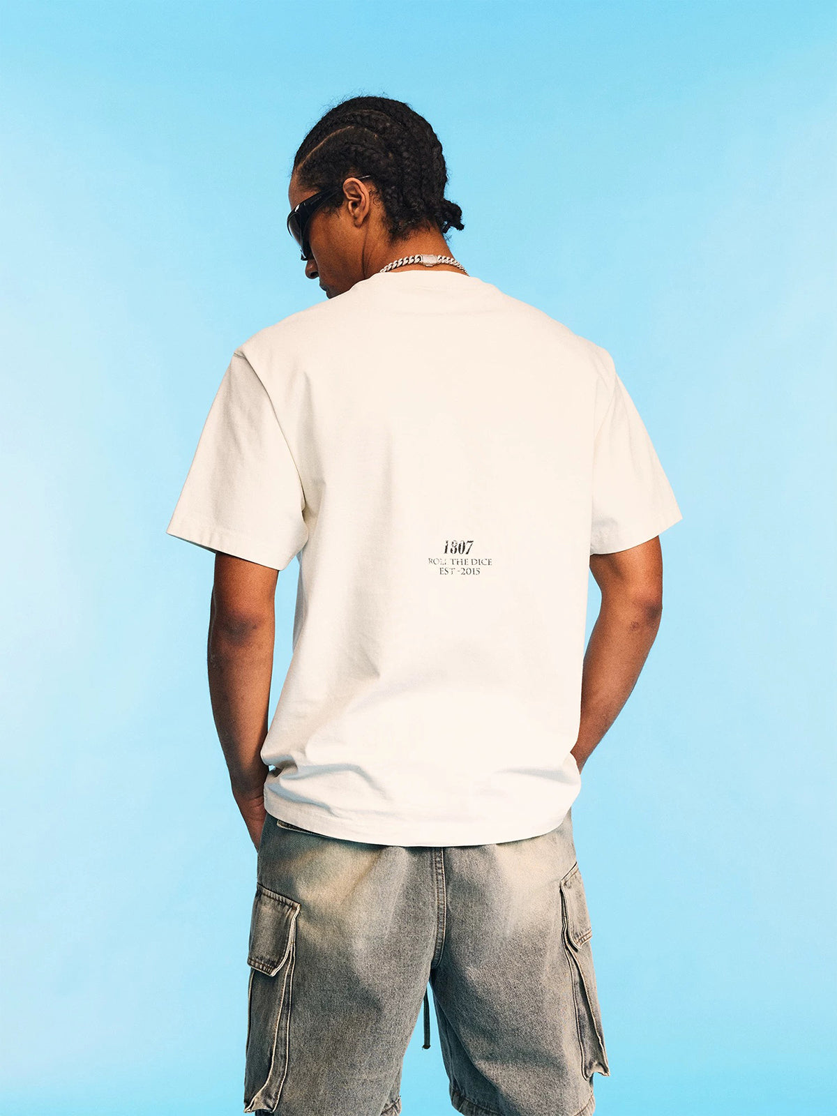 Co-ed Dorm Baggy Roll the Dice Graphic Tee - White