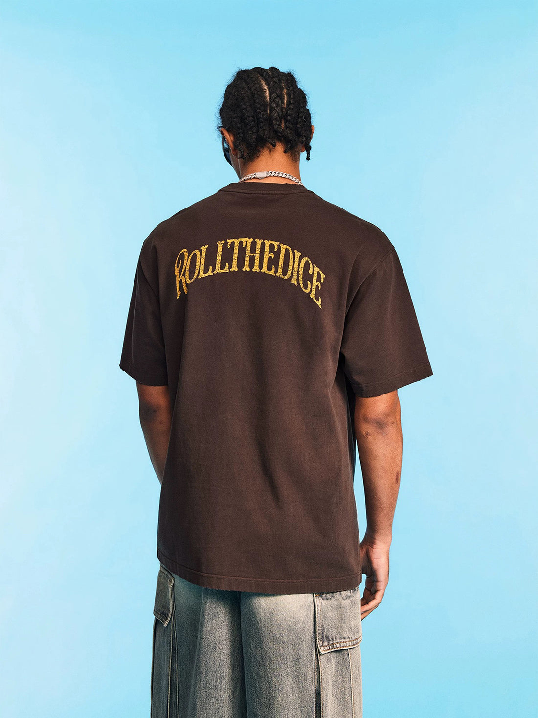 Co-ed Dorm Baggy Roll the Dice Graphic Tee - Brown