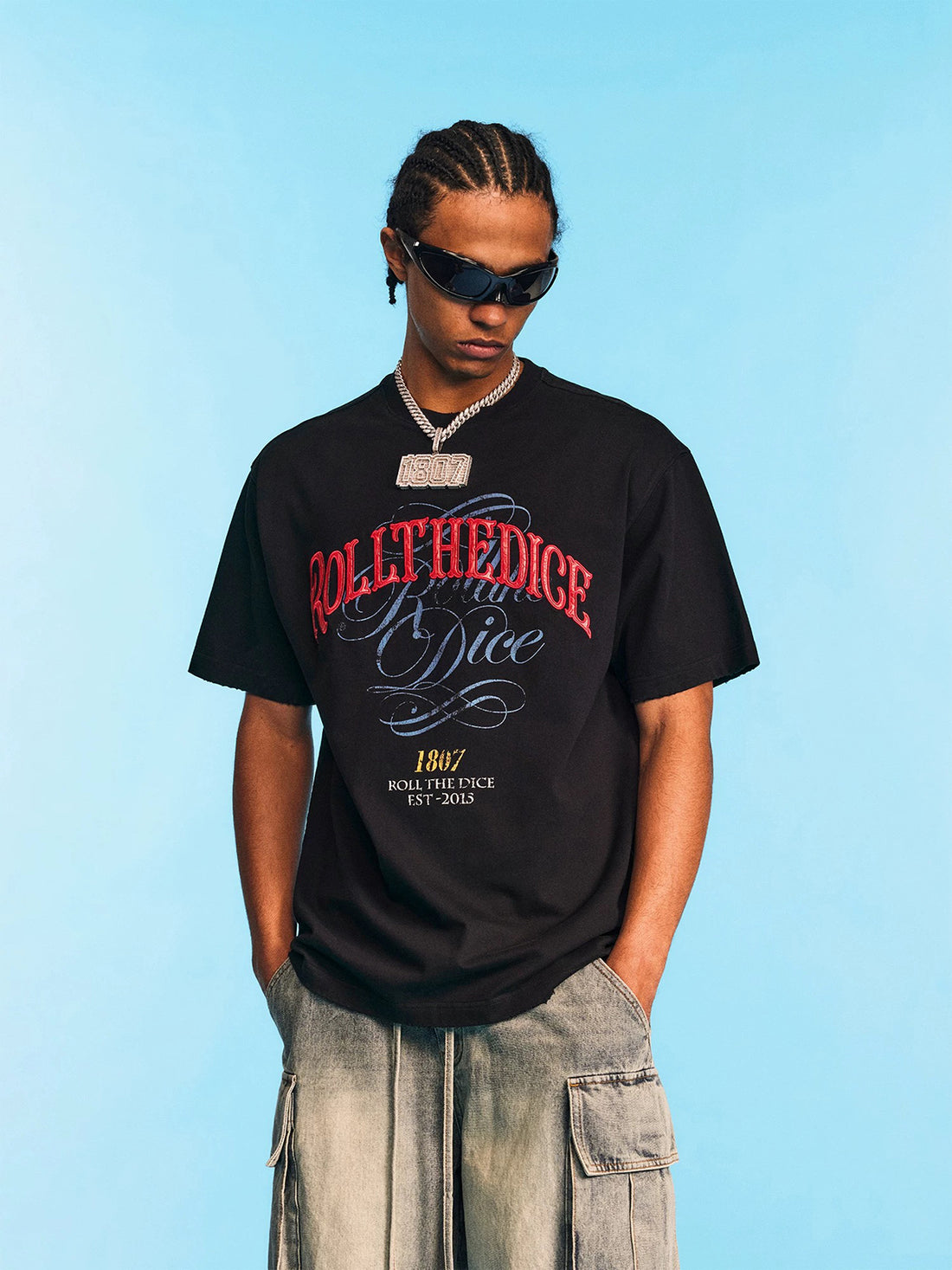 Co-ed Dorm Baggy Roll the Dice Graphic Tee - Black
