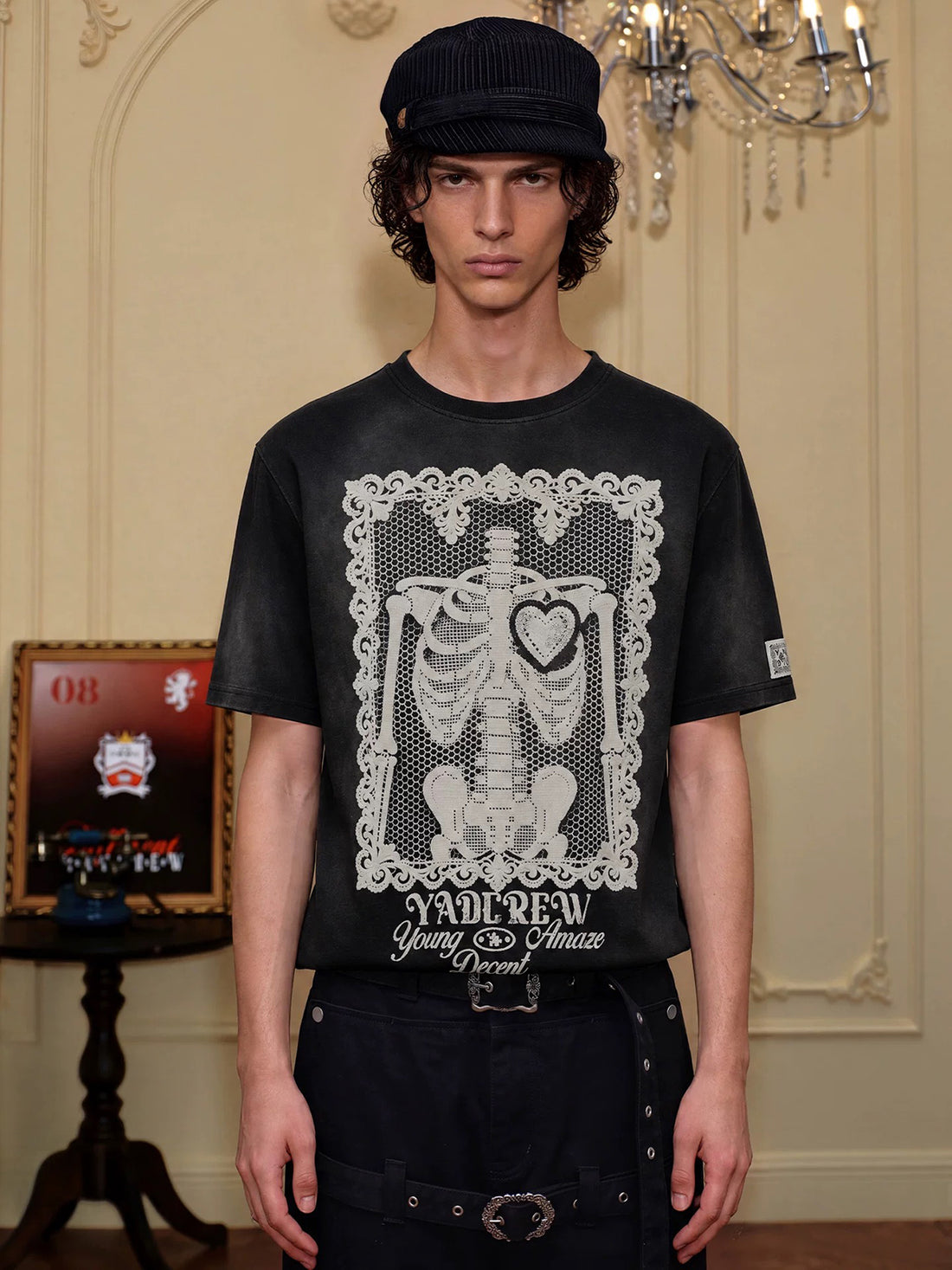 Co-ed Dorm Baggy Punk Angel Graphic Tee - Black