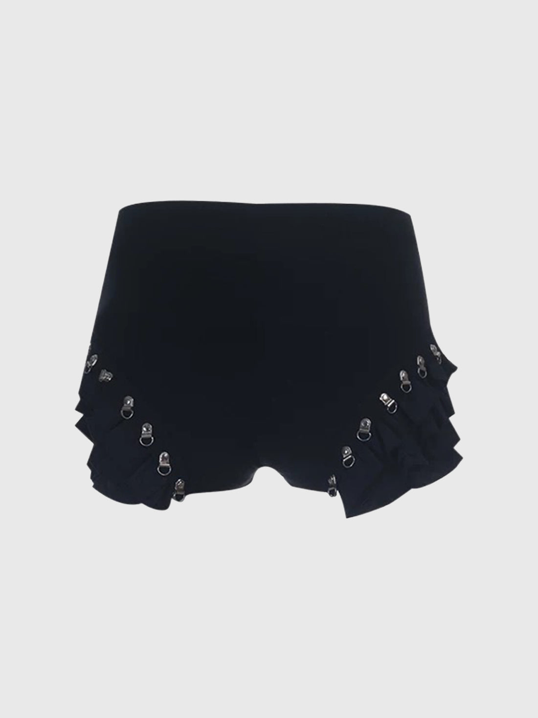 Brick Lane Skimming Lace-Up Metal Eyelet Hot Shorts - Black