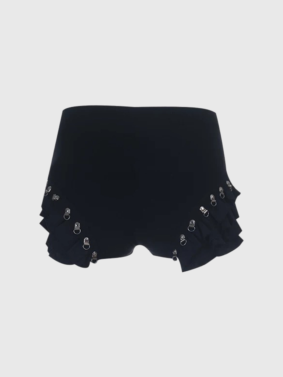 Brick Lane Skimming Lace-Up Metal Eyelet Hot Shorts - Black