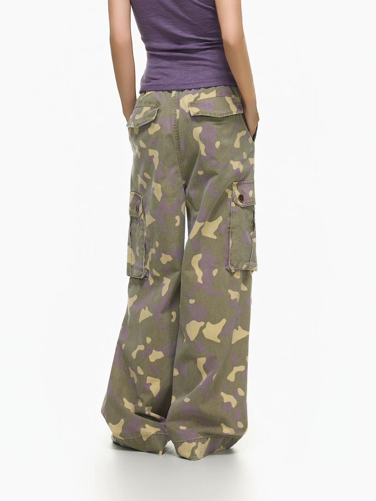 Brick Lane Wide-leg Camouflage Cargo Pants - Brown