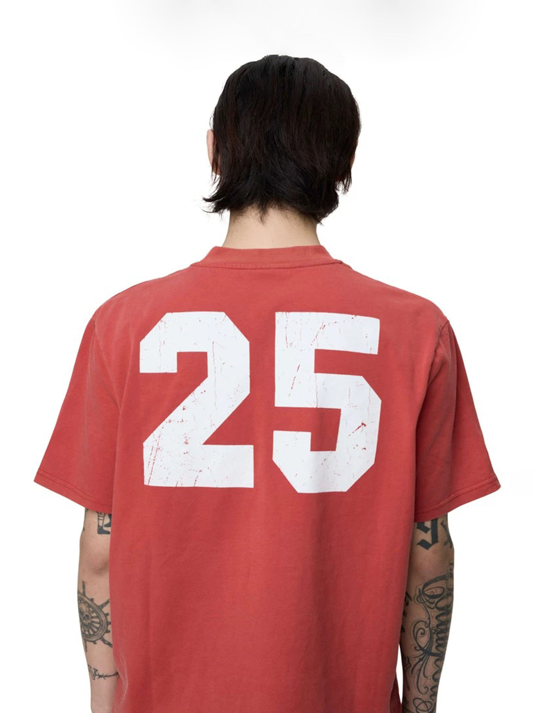 Co-ed Dorm Baggy Sheep Skull Number 25 Tee - Red