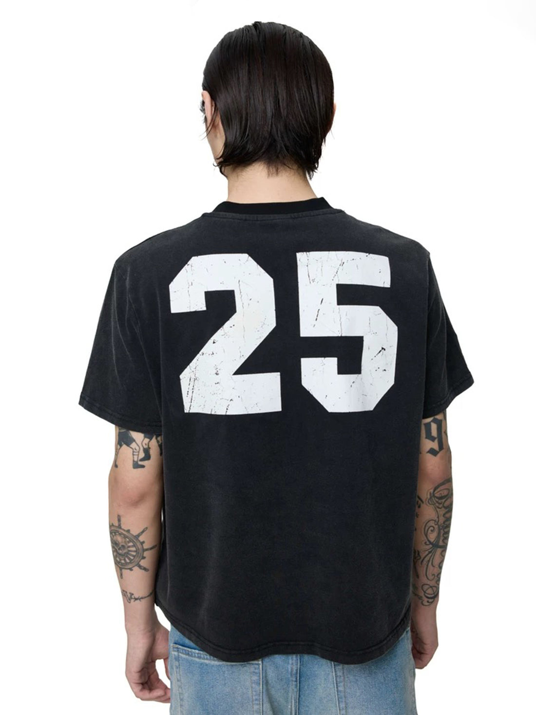 Co-ed Dorm Baggy Sheep Skull Number 25 Tee - Grey
