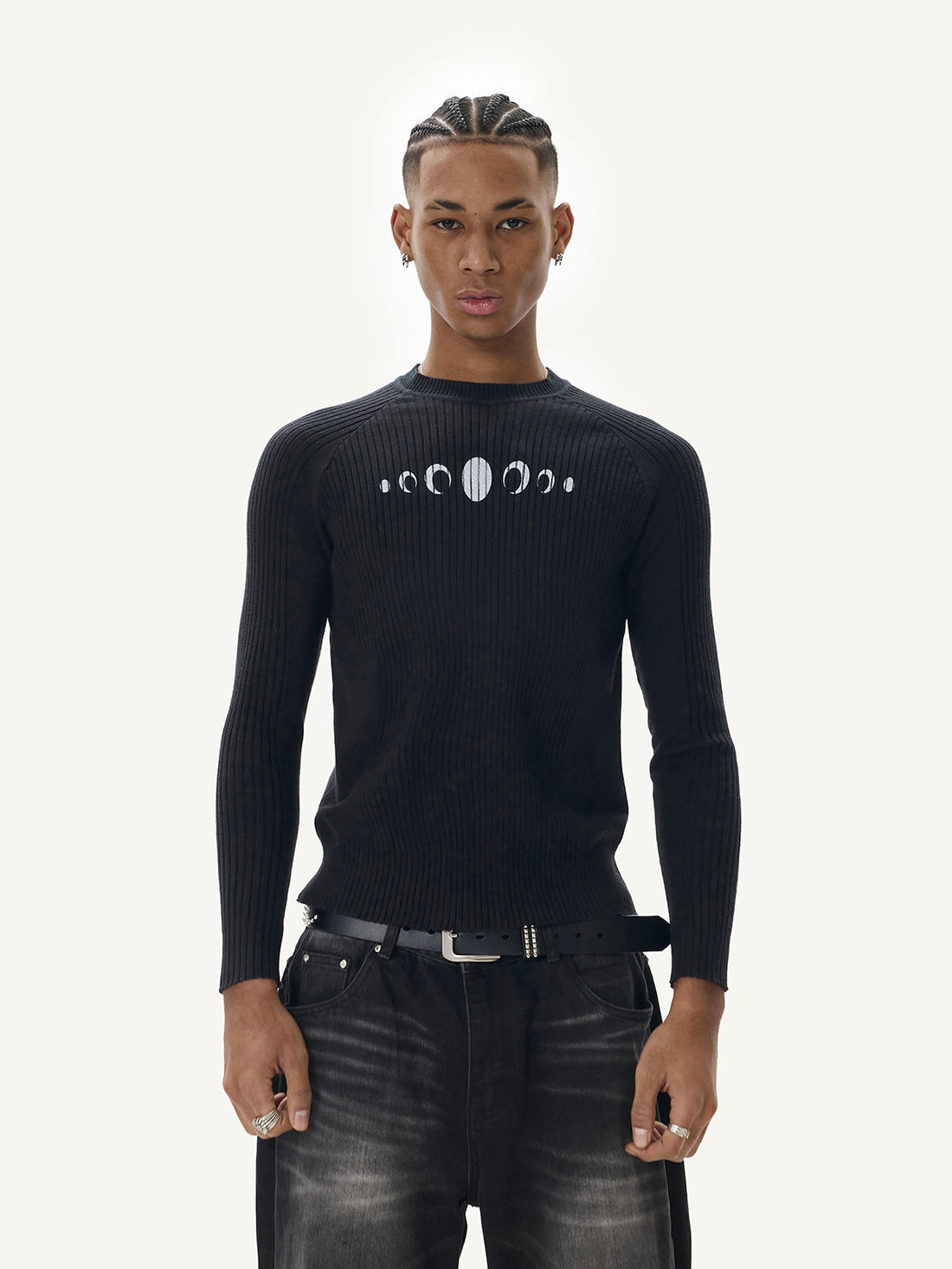 Co-ed Dorm Skimming Chest Graphic Fitted Top - Blue