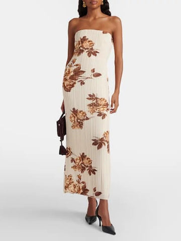 Who Brought Flowers Dress - Orange Beige