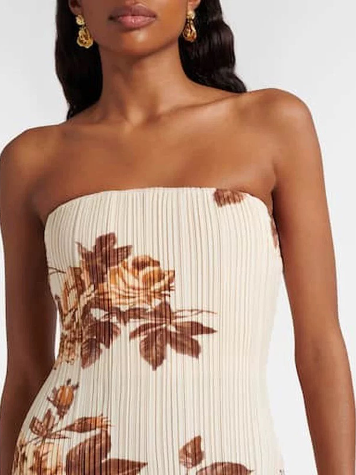 Who Brought Flowers Dress - Orange Beige