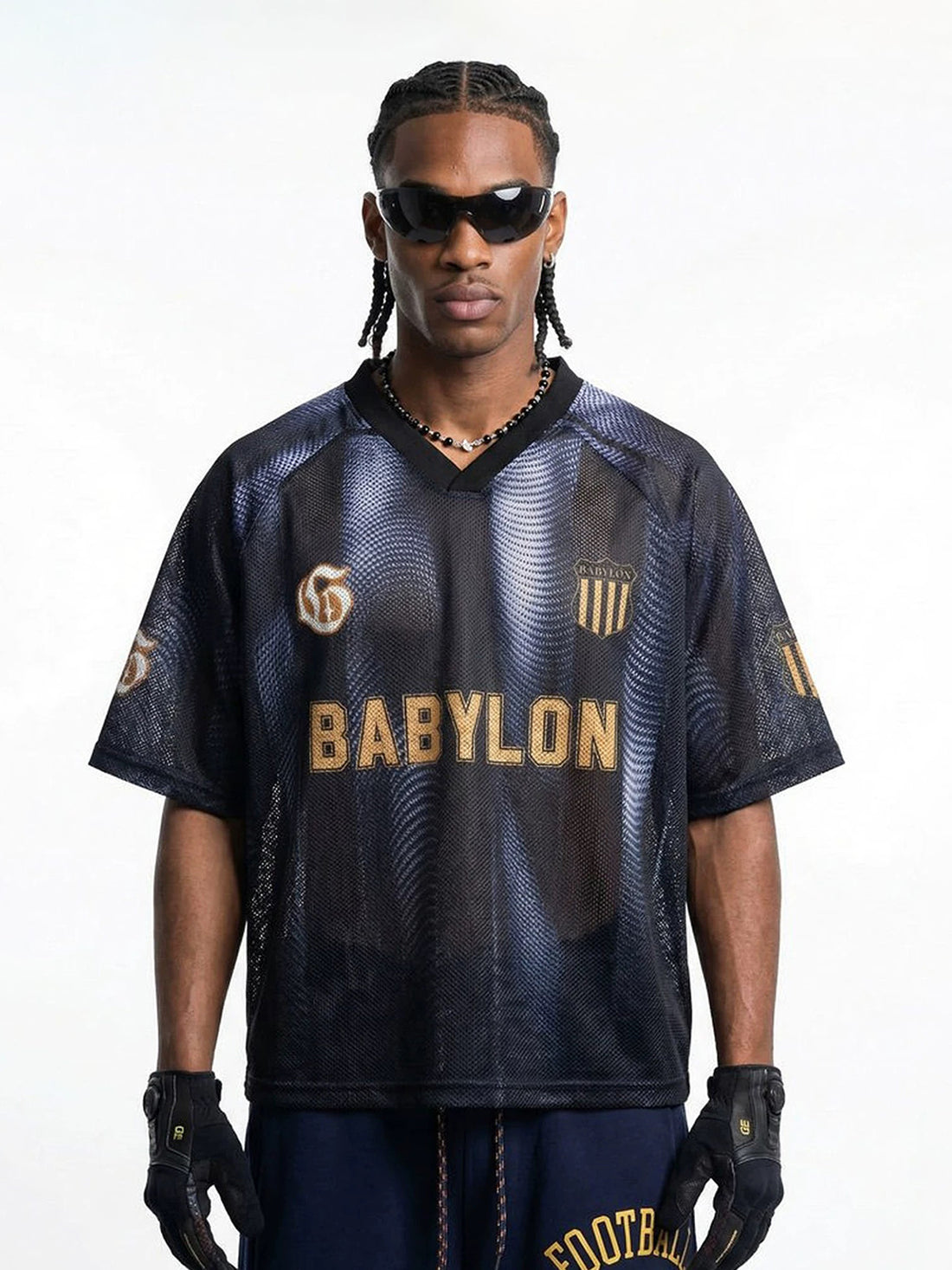 Co-ed Dorm Baggy Graphic Letter Printed Jersey Tee - Black
